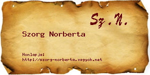 Szorg Norberta névjegykártya
